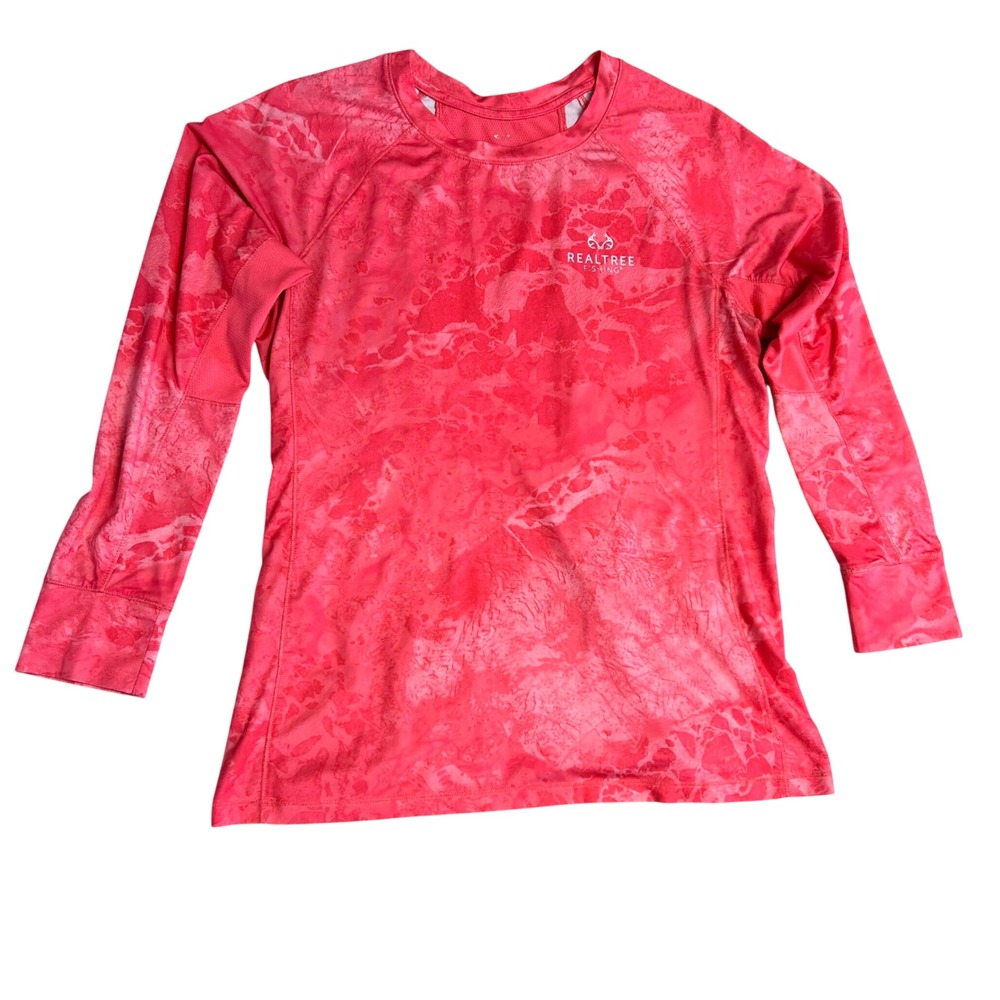 Realtree Gorpcore Barbie Fishing Outdoor Pink Camo Long Sleeve Performance Large